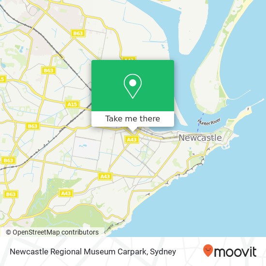 Newcastle Regional Museum Carpark map