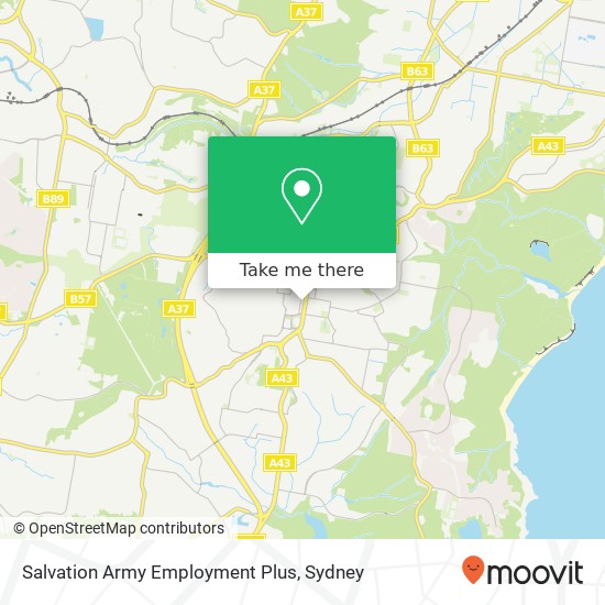 Mapa Salvation Army Employment Plus