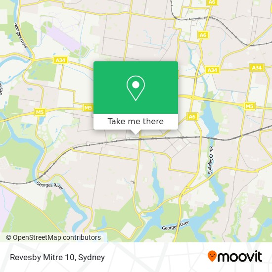 Revesby Mitre 10 map