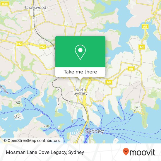 Mosman Lane Cove Legacy map