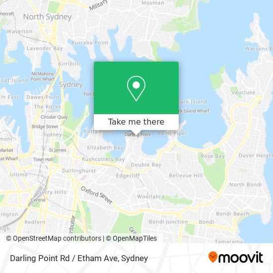 Mapa Darling Point Rd / Etham Ave