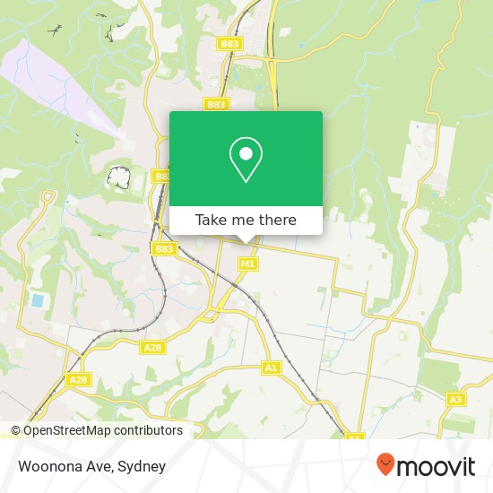 Mapa Woonona Ave