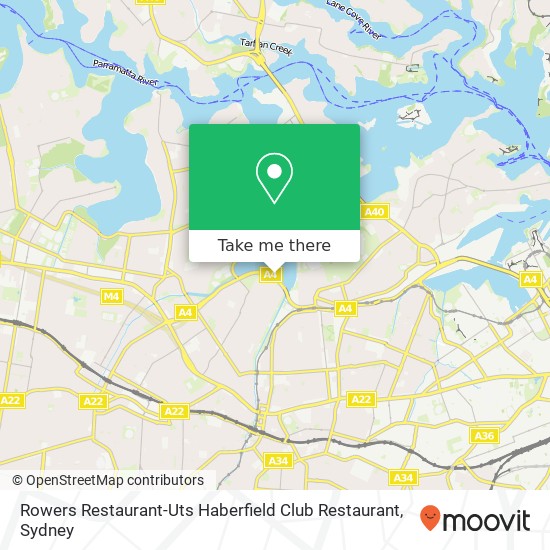 Rowers Restaurant-Uts Haberfield Club Restaurant map