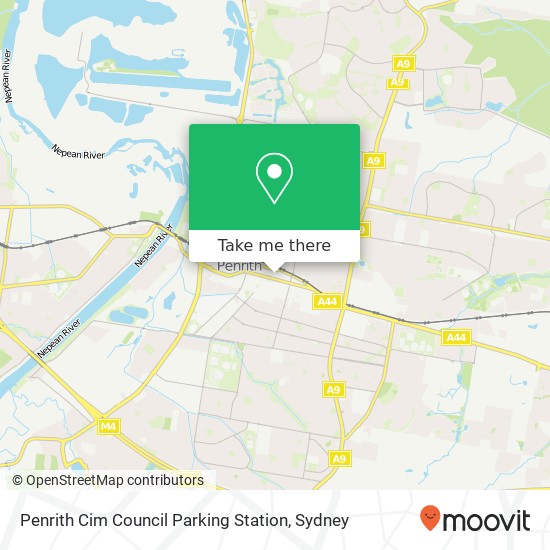 Penrith Cim Council Parking Station map