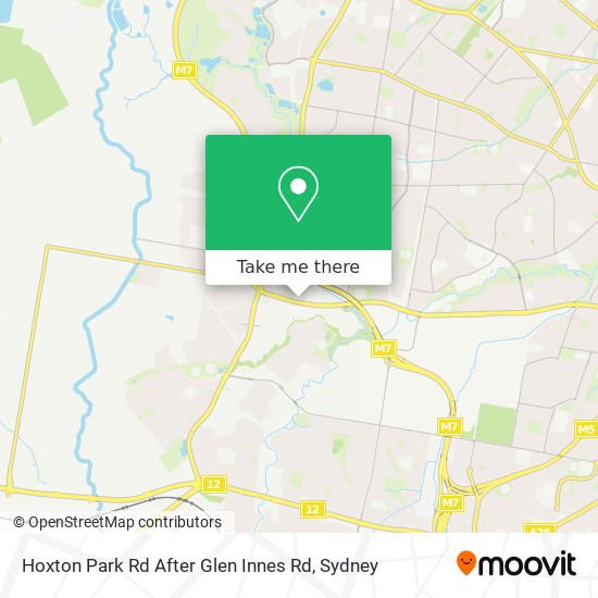 Hoxton Park Rd After Glen Innes Rd map