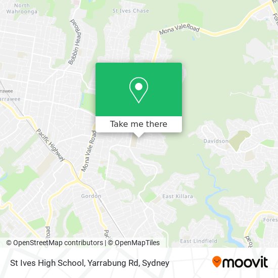 Mapa St Ives High School, Yarrabung Rd