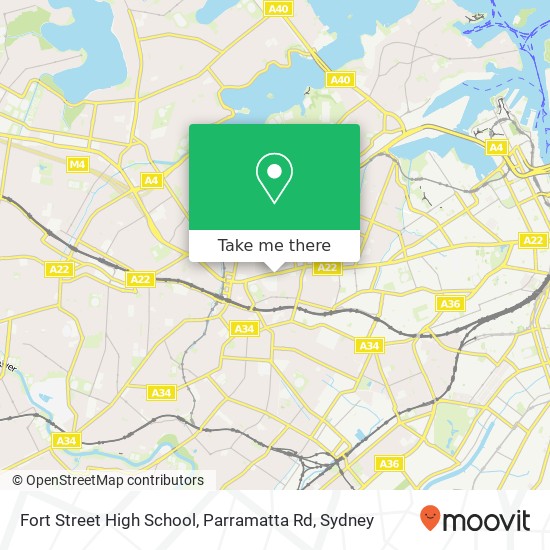 Mapa Fort Street High School, Parramatta Rd