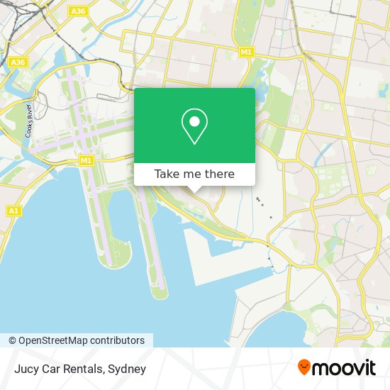 Mapa Jucy Car Rentals