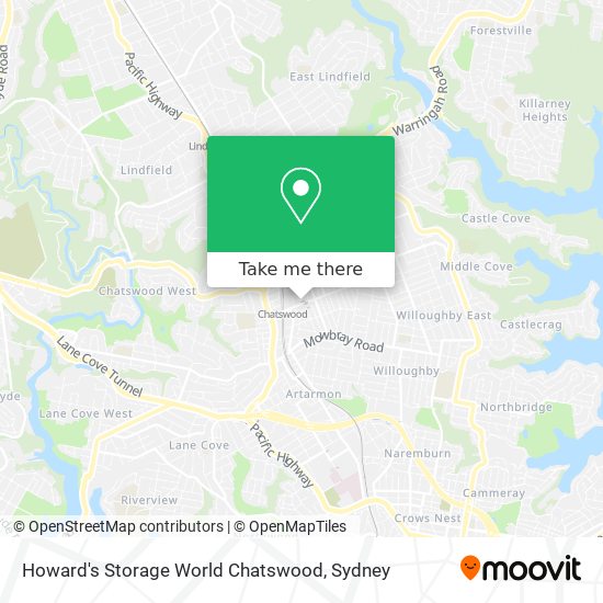 Howard's Storage World Chatswood map