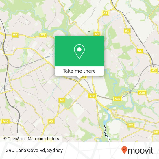 Mapa 390 Lane Cove Rd