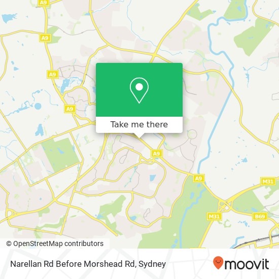 Narellan Rd Before Morshead Rd map