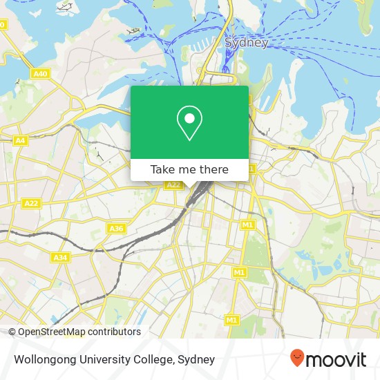 Mapa Wollongong University College