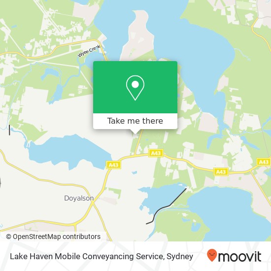 Mapa Lake Haven Mobile Conveyancing Service