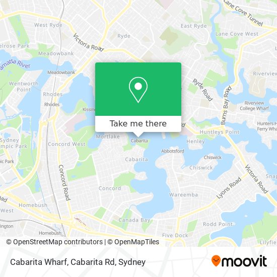 Cabarita Wharf, Cabarita Rd map