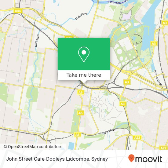 John Street Cafe-Dooleys Lidcombe map