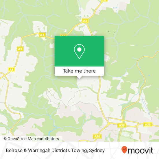 Belrose & Warringah Districts Towing map