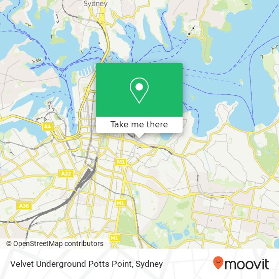 Mapa Velvet Underground Potts Point