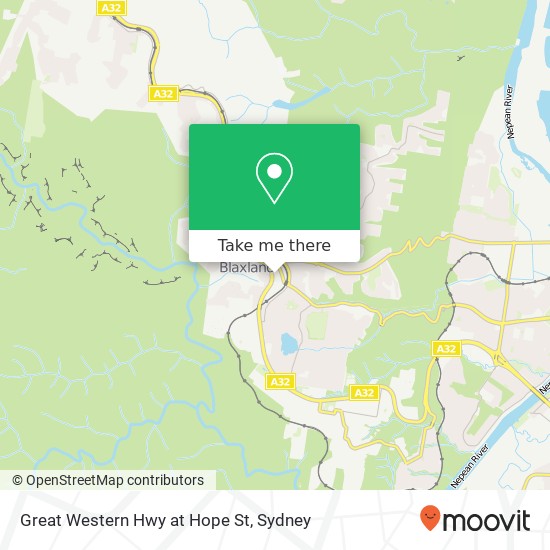 Great Western Hwy at Hope St map