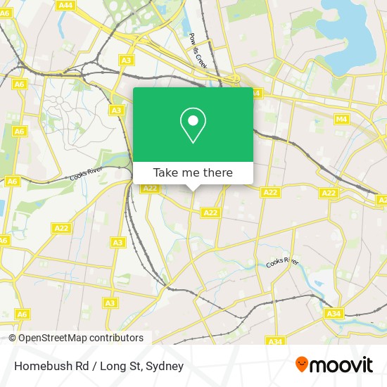 Mapa Homebush Rd / Long St