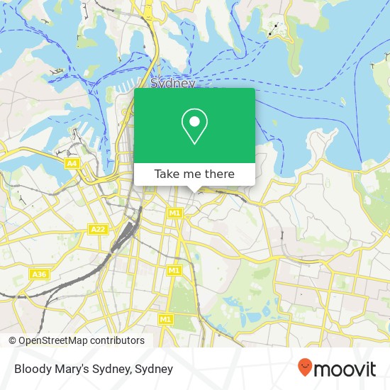 Bloody Mary's Sydney map