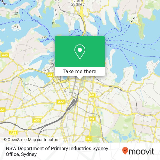 Mapa NSW Department of Primary Industries Sydney Office