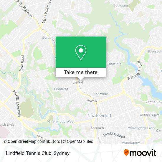 Mapa Lindfield Tennis Club