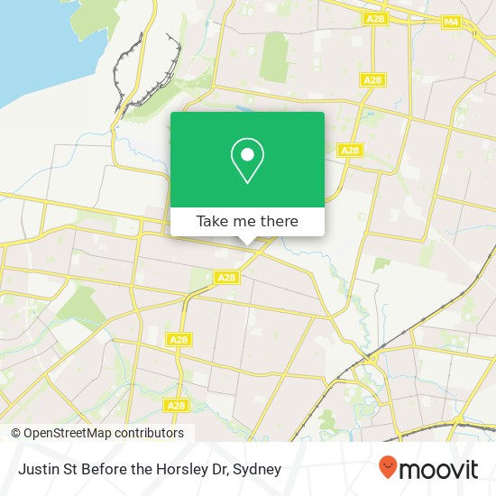 Mapa Justin St Before the Horsley Dr