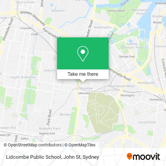 Mapa Lidcombe Public School, John St