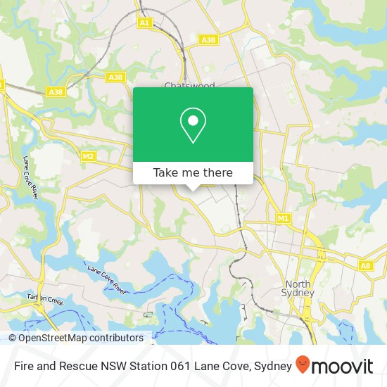 Fire and Rescue NSW Station 061 Lane Cove map