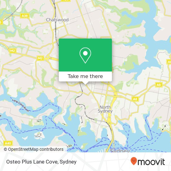 Mapa Osteo Plus Lane Cove