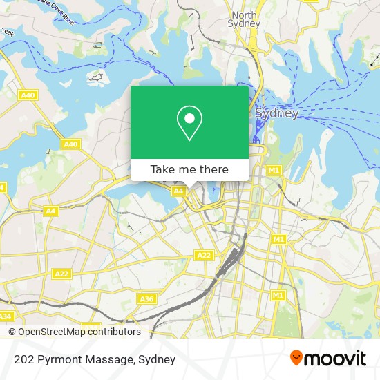 202 Pyrmont Massage map