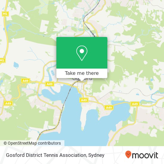 Mapa Gosford District Tennis Association