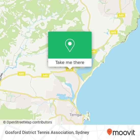 Gosford District Tennis Association map