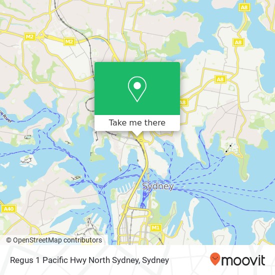 Regus 1 Pacific Hwy North Sydney map