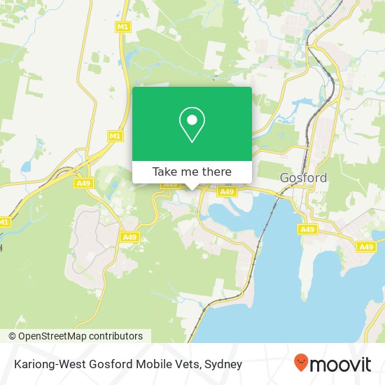 Kariong-West Gosford Mobile Vets map