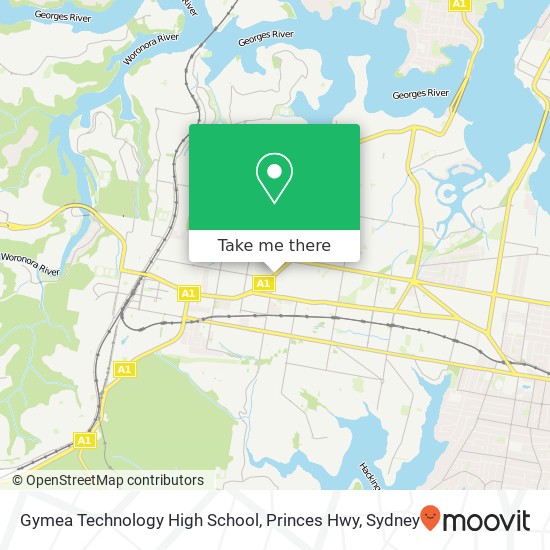 Mapa Gymea Technology High School, Princes Hwy
