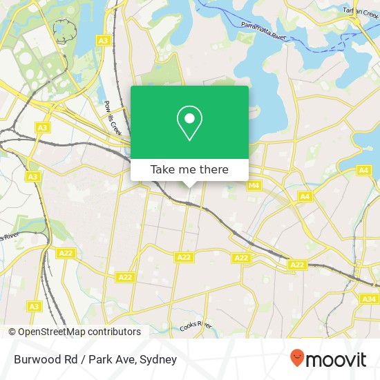 Burwood Rd / Park Ave map