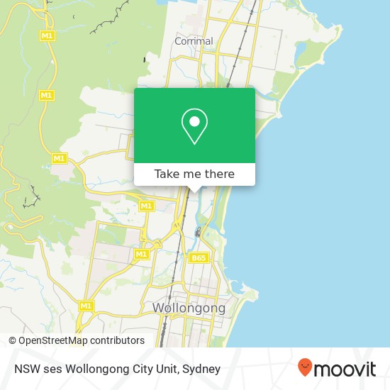 Mapa NSW ses Wollongong City Unit