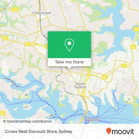 Mapa Crows Nest Discount Store