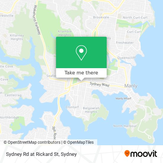 Mapa Sydney Rd at Rickard St