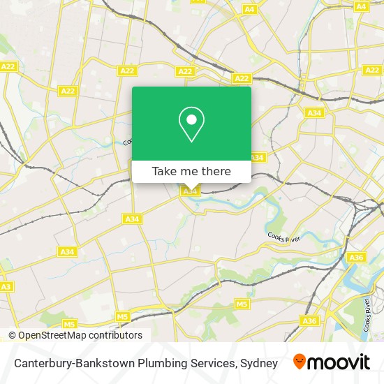 Mapa Canterbury-Bankstown Plumbing Services