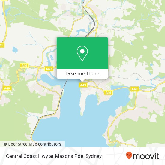 Central Coast Hwy at Masons Pde map