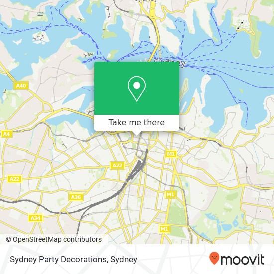 Sydney Party Decorations map