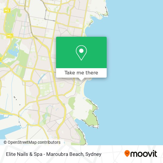 Mapa Elite Nails & Spa - Maroubra Beach