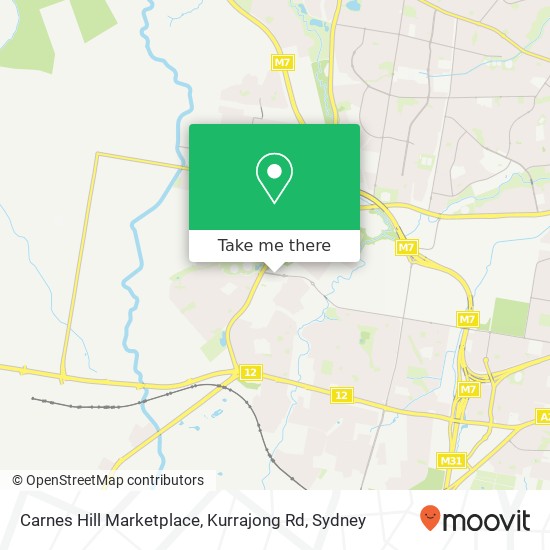 Mapa Carnes Hill Marketplace, Kurrajong Rd