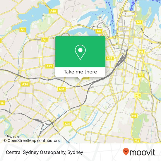Central Sydney Osteopathy map