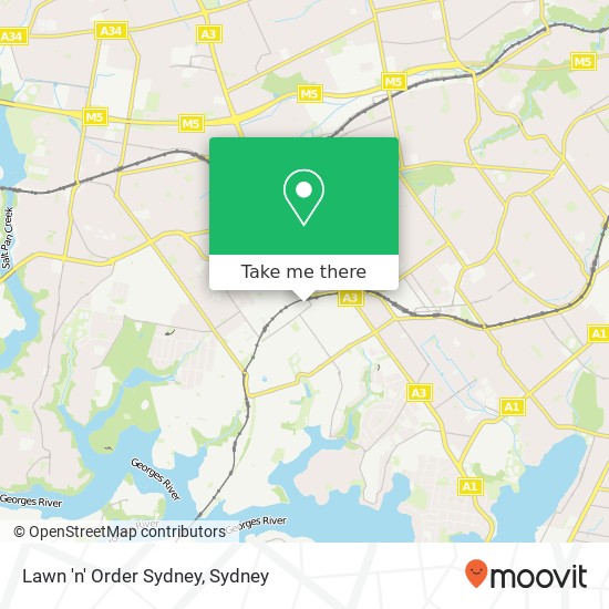 Mapa Lawn 'n' Order Sydney