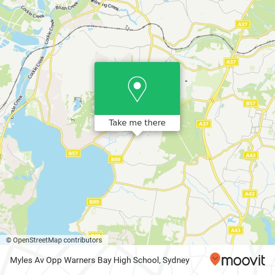 Mapa Myles Av Opp Warners Bay High School