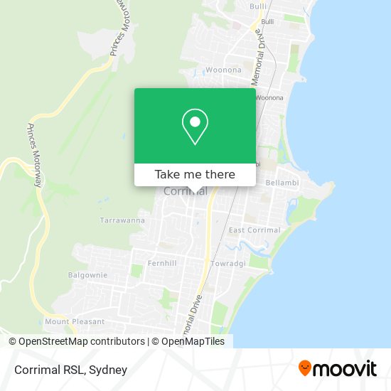 Corrimal RSL map