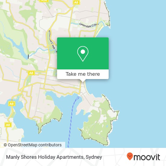 Mapa Manly Shores Holiday Apartments